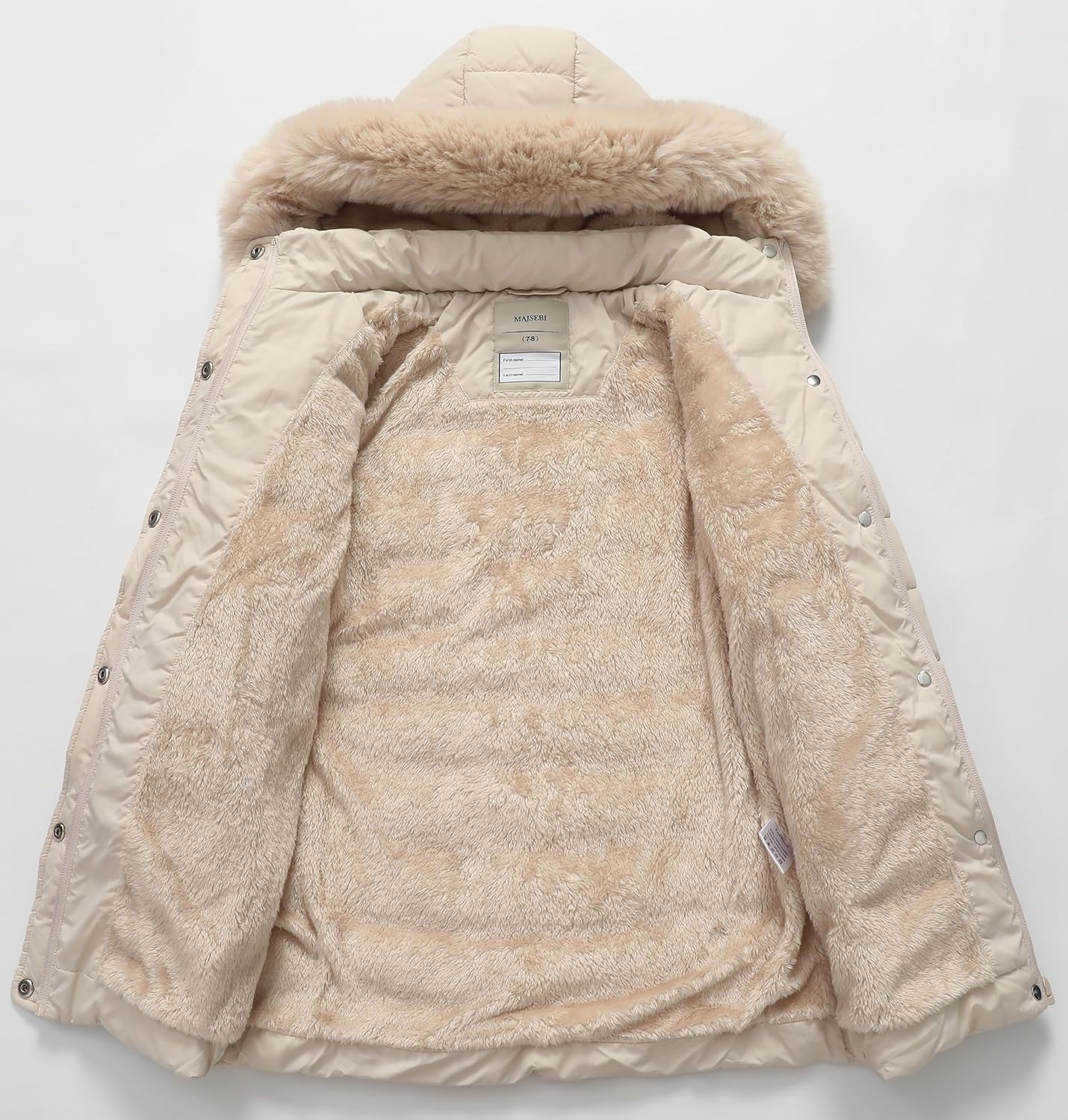 Girl's Winter Waterproof Warm Long Coat,Kids Puffer Jacket Outerwear Parka,Removable Hood - Image 4