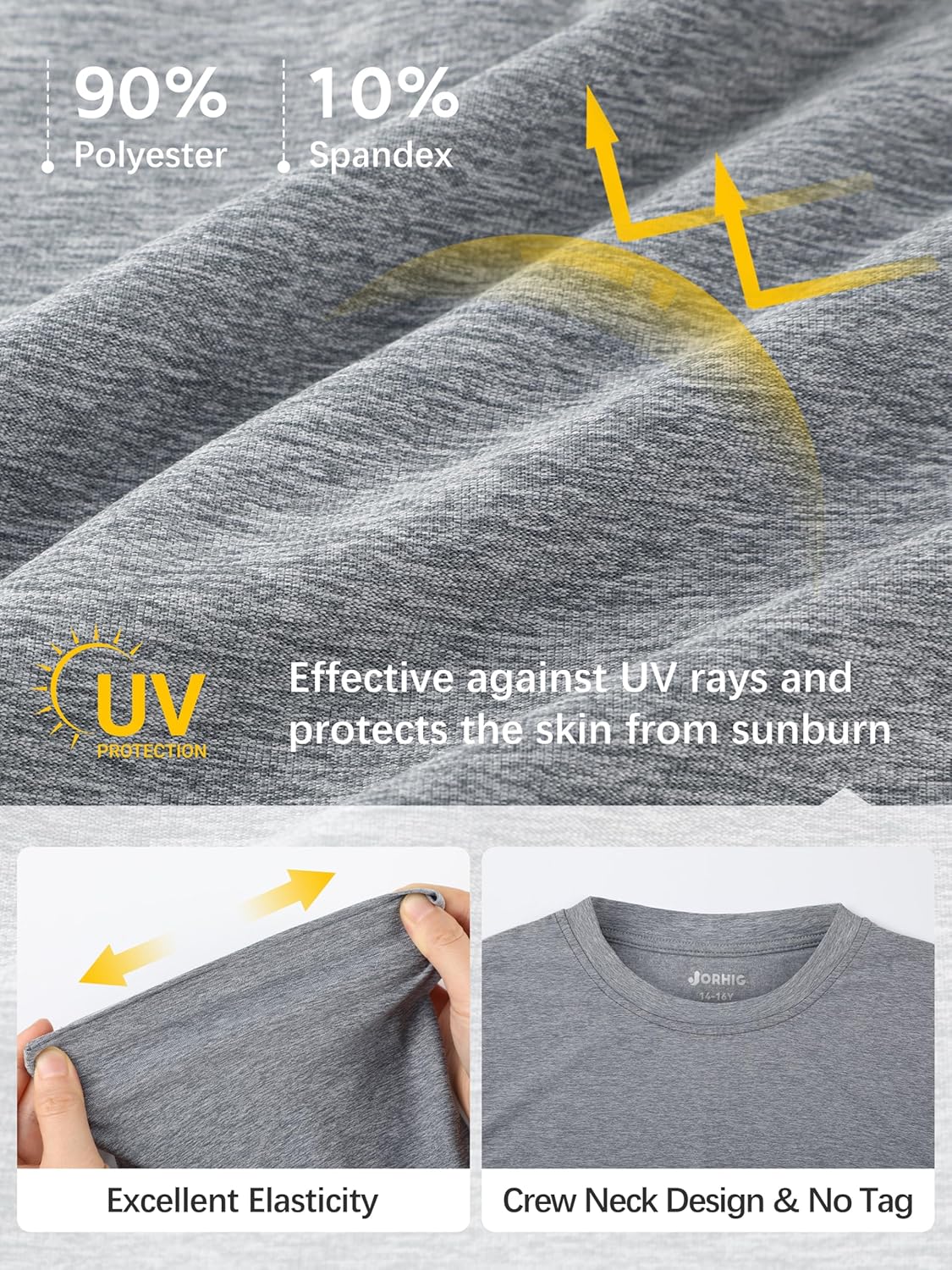 5 Pack Boys Shirts Youth Athletic Dry-Fit T-Shirt Short Sleeve Boys' Activewear Tops for Youth Teens
