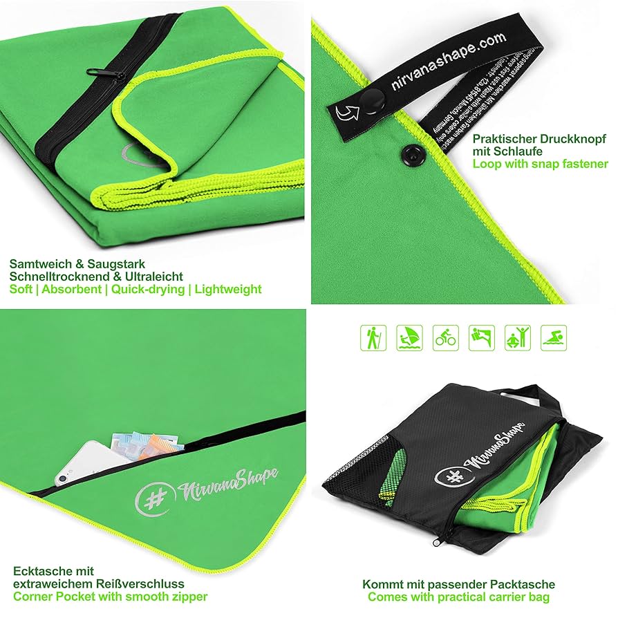 NirvanaShape Microfibre Towels | Absorbent, Lightweight, Quick Dry