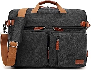 CoolBELL 17,3 Pollici Convertibile Borsa Zaino Borsa per Laptop Borsa Messenger Tracolla per PC e Portatile/Lavoro/Uomo/Donna/Affari/Viaggio(Tela Nero)