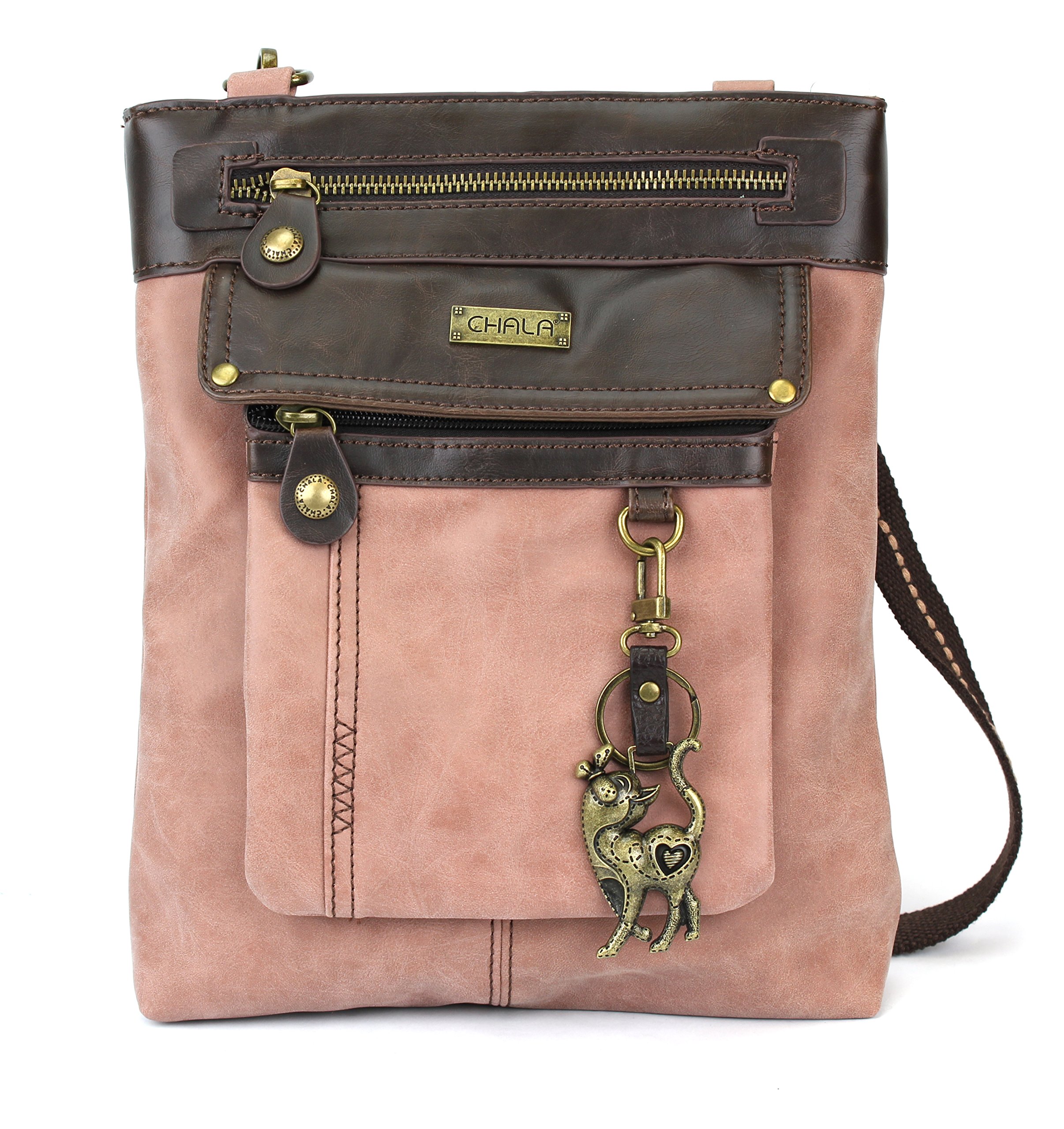 CHALA Patch Cross-Body Women Handbag, Canvas Messenger Bag Olive, Metal Charming Cross - Oliv, Medium — view 4