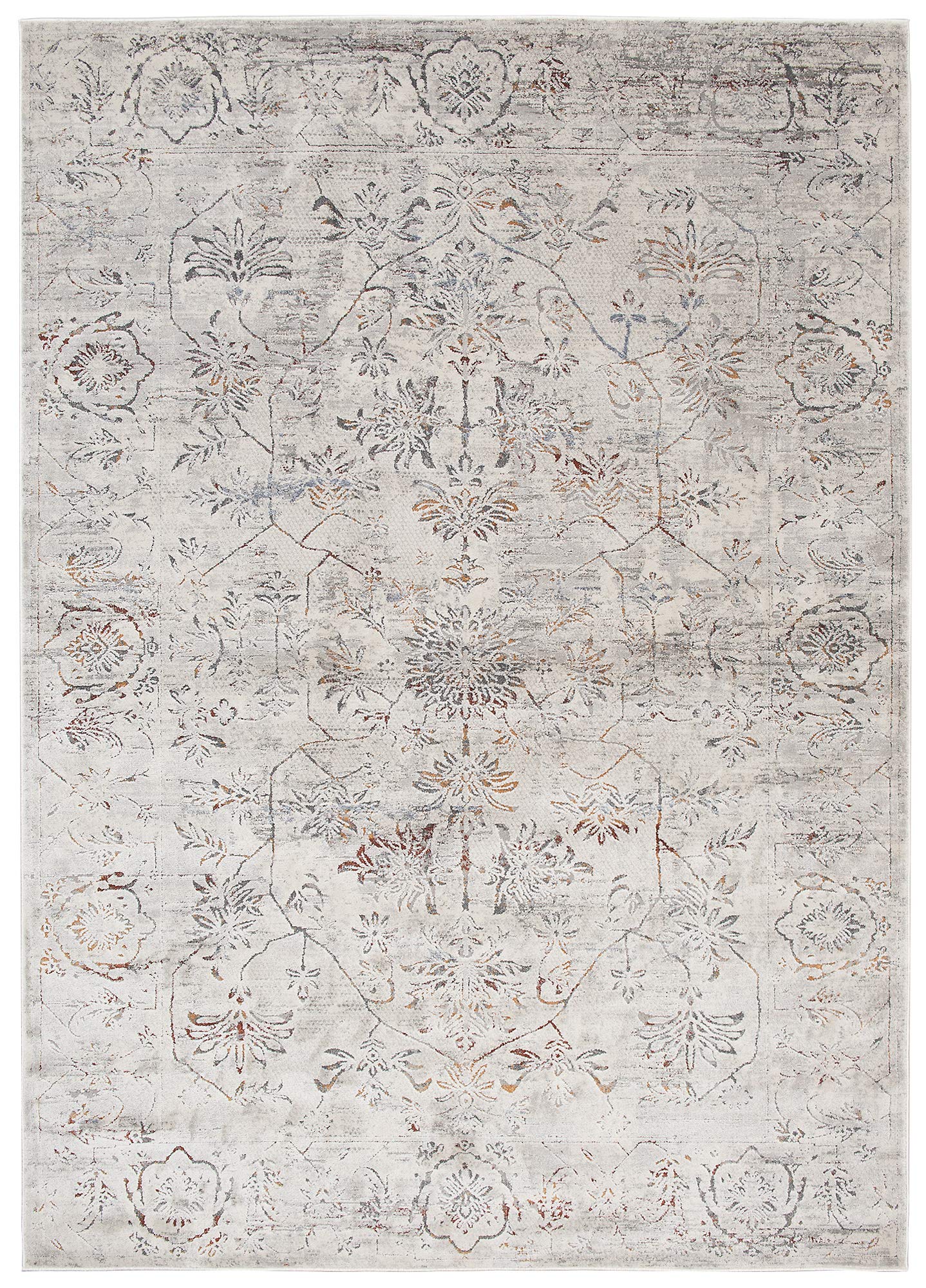 Mazovia Grande Tappeto Soggiorno 240x330cm Antracite Grigio Vintage Morbido