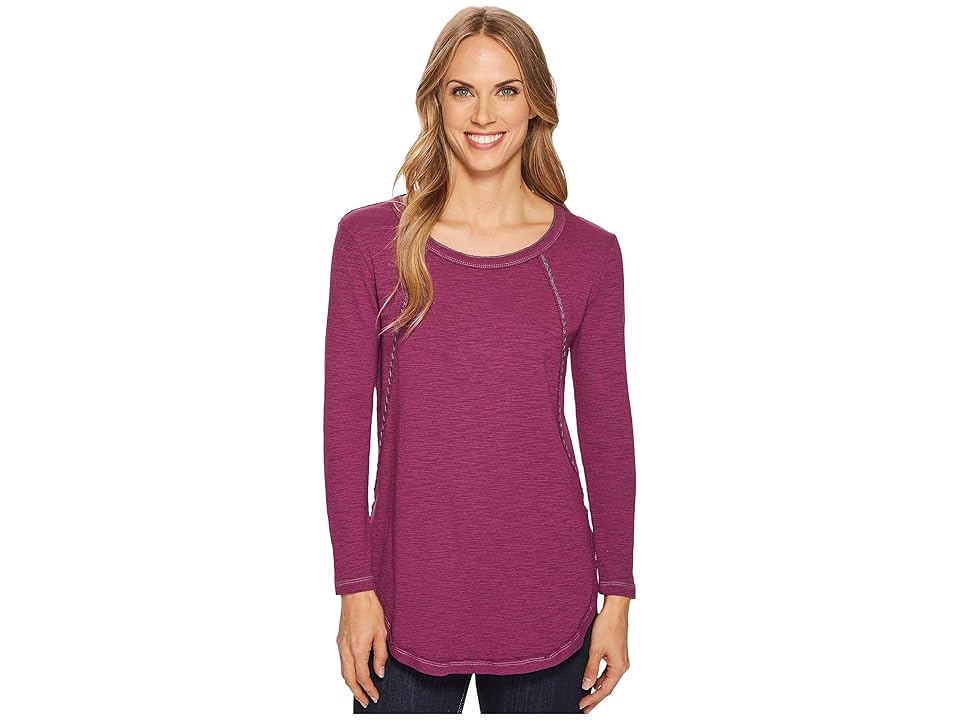 

Mod-o-doc Heather Slub Rib Seamed Tee with Hand Stitching (Thistle) Women's T Shirt