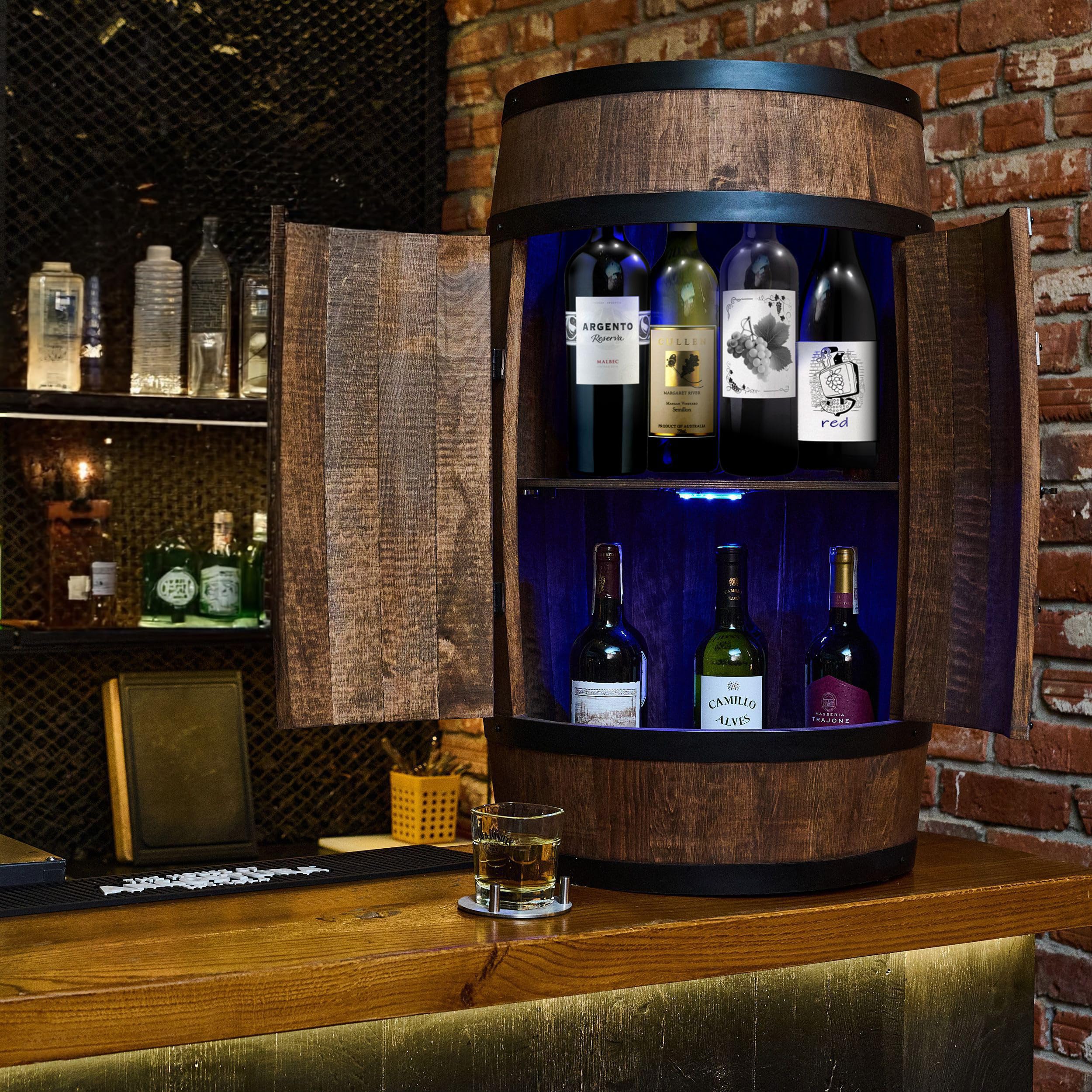 OIOG Armario De Vino Con Estante Extraíble Para Vino Y Soporte Para Vasos,  Gabinete De Bar, image size:2500x2500