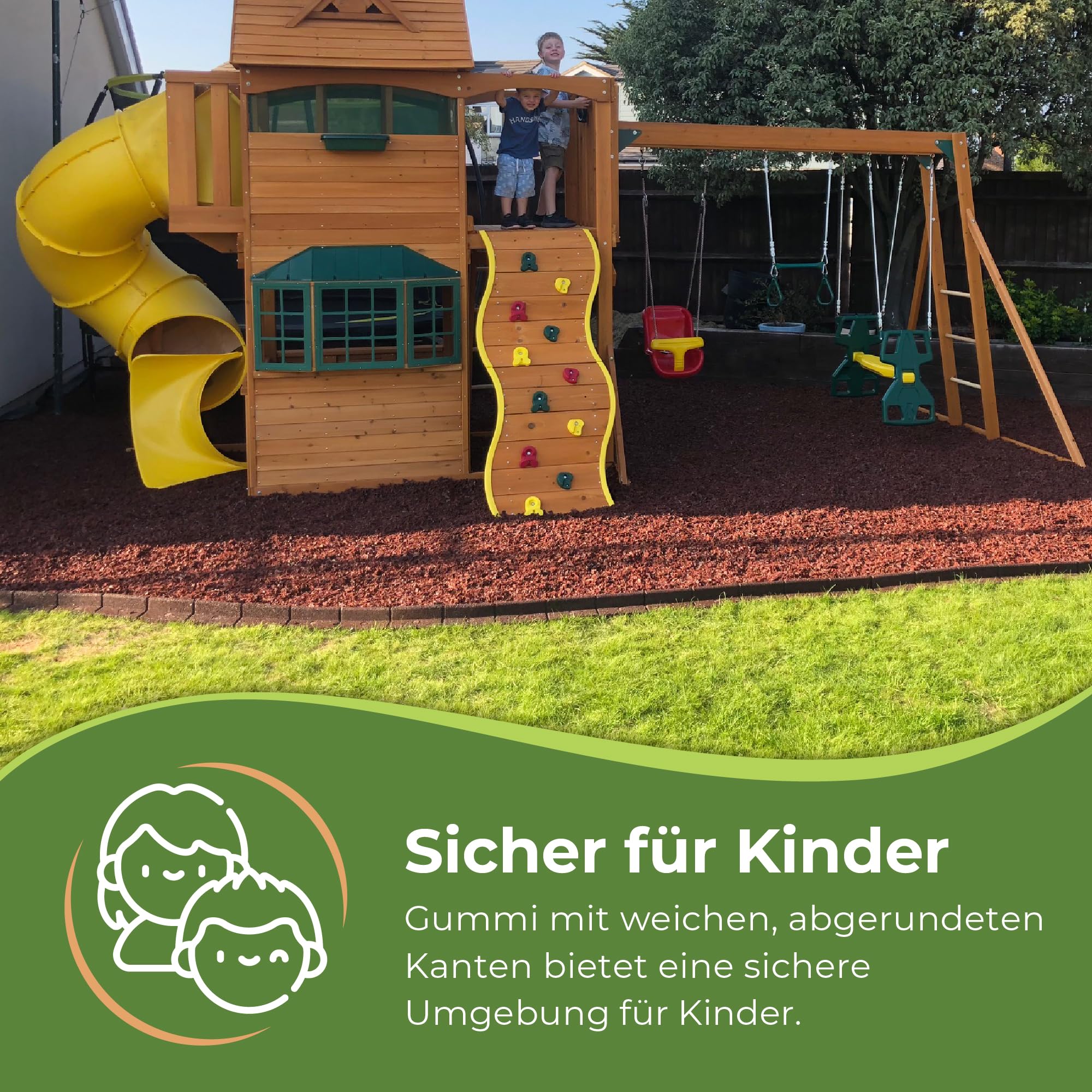 EcoShape FlexiBorder - Flexibel Rasenkante - Beeteinfassung für Rasenflächen - Wege - Erhöhte Begrenzungen - Kunstrasen (6 x 1 Meter, Grau)
