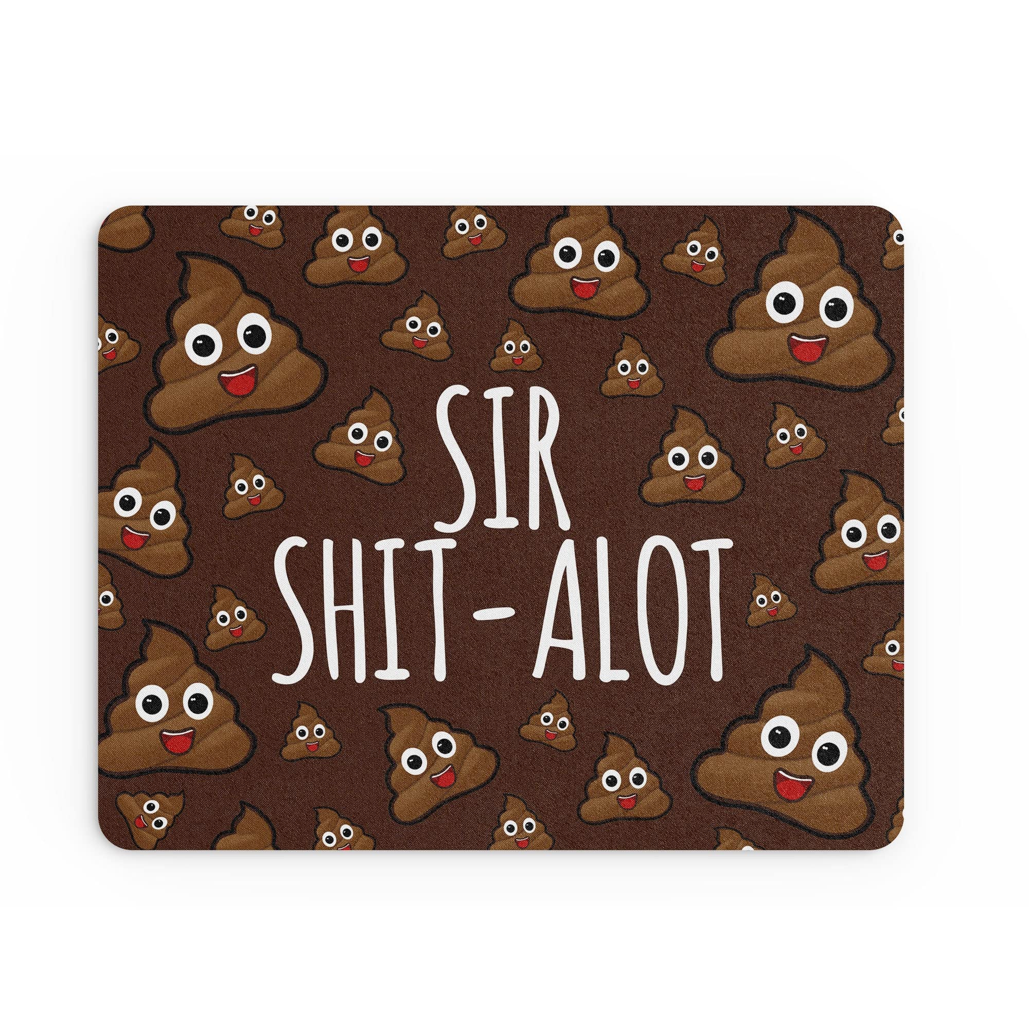 Tongue in Peach Funny Mouse Mat | Office Work Mousepad Desk Accessories Computers Admin Colleague Sir Sh*t A Lot Poo Farting Jokes Banter Poop Emoji | MM222