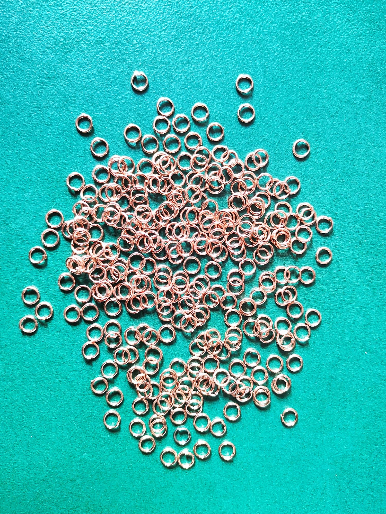 5mm - 500 Pcs Rose Golden Colour Jump Ring for Jewellery Making Necklace Chain Bracelete Other Craft Work (- 1mm Thickness)