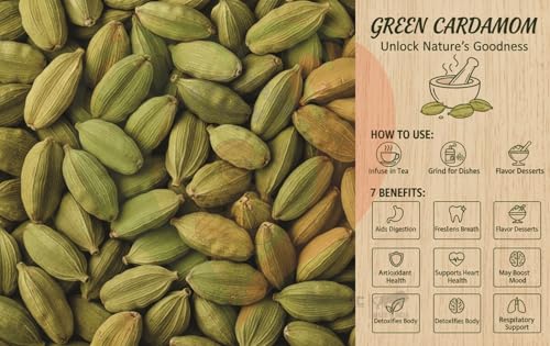 Image of Parshutara Farm Green Cardamom 200g | Premium Green Elaichi | Aromatic Whole Cardamom for Tea, Desserts & Cooking