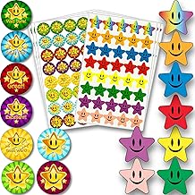 Star Stickers for Children – Premium Quality School Stickers for Teachers to Praise Good Work & Behaviour - Smiley Small Star Stickers for Reward Chart with Strong Adhesive Glue [240 Pack]
