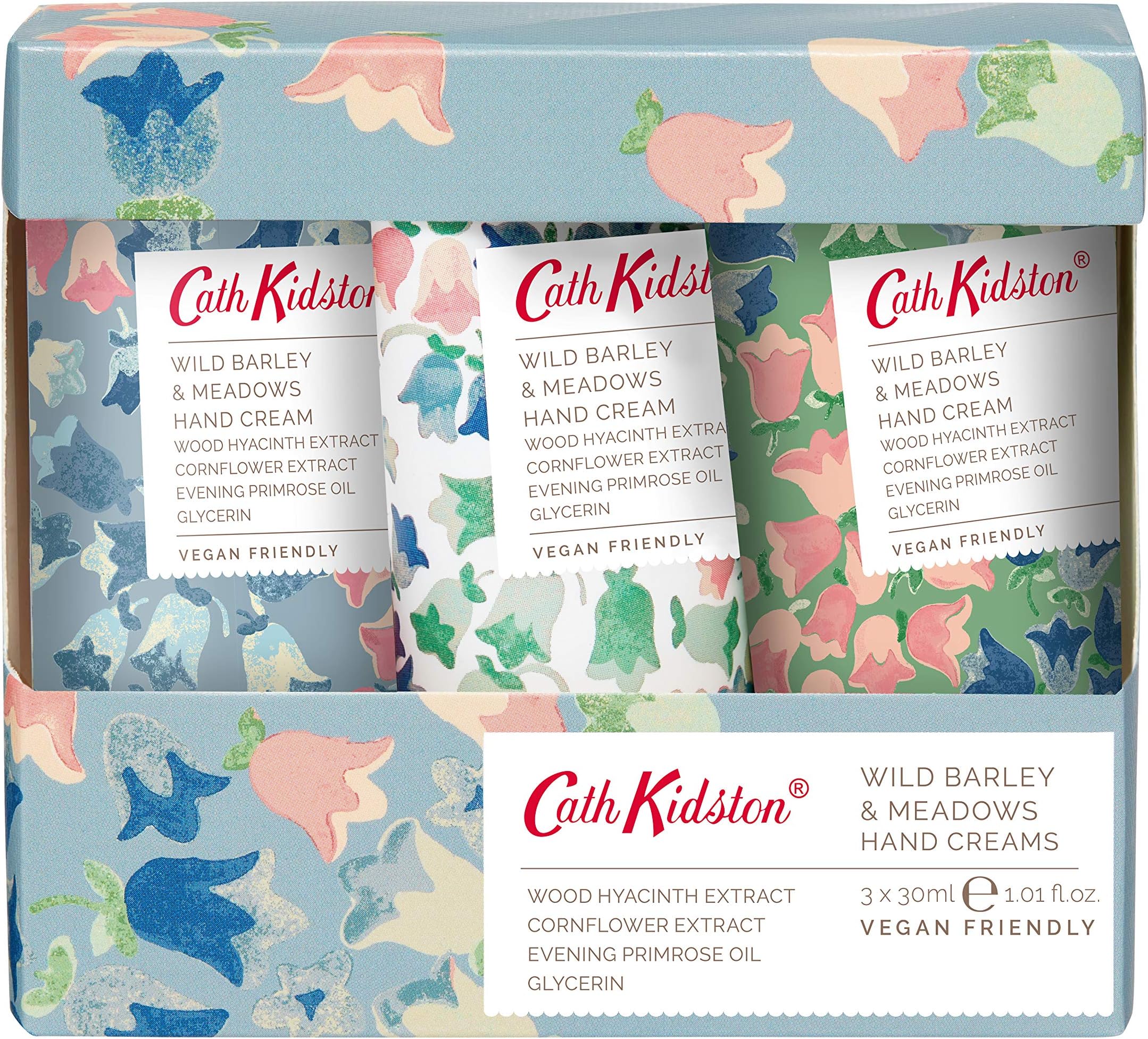 Cath Kidston Bluebells Hand Cream Trio Gift Set | Enriched With Shea Butter | Cruelty Free & Vegan Friendly | Travel Friendly Sizes | 3 x 30ml