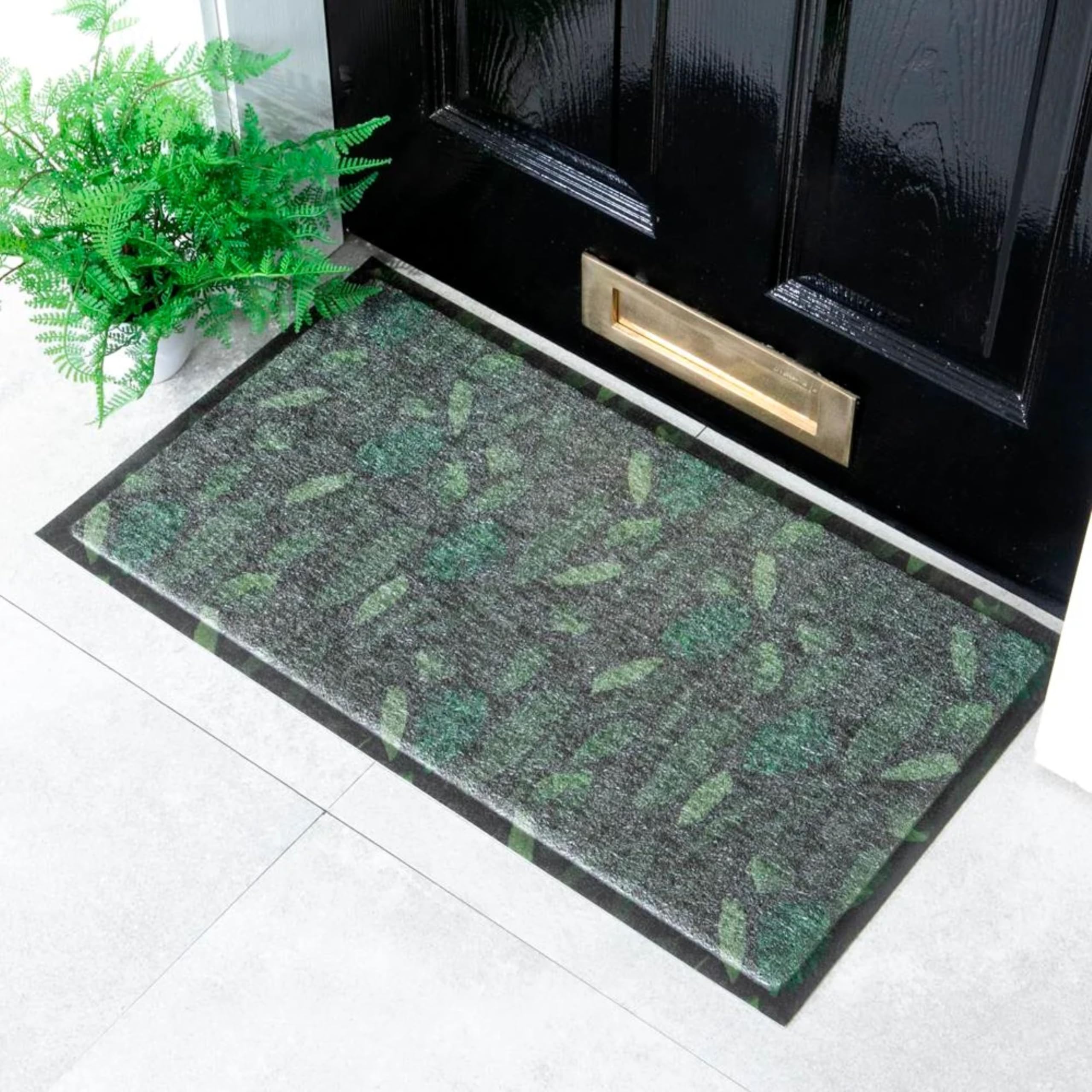 Artsy Mats Jungle Leaf Pattern Indoor & Outdoor Door Mat - Incredibly & Weatherproof Doormats - Non Slip Mat, (70x40 cm)