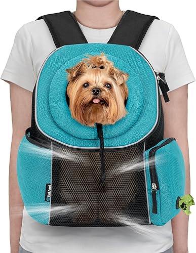 Miniatura 8 de PetAmi Mochila transportadora frontal para perro, mochila ajustable con ventilación extra, mochila transportadora de pecho para mascotas y gatos,
