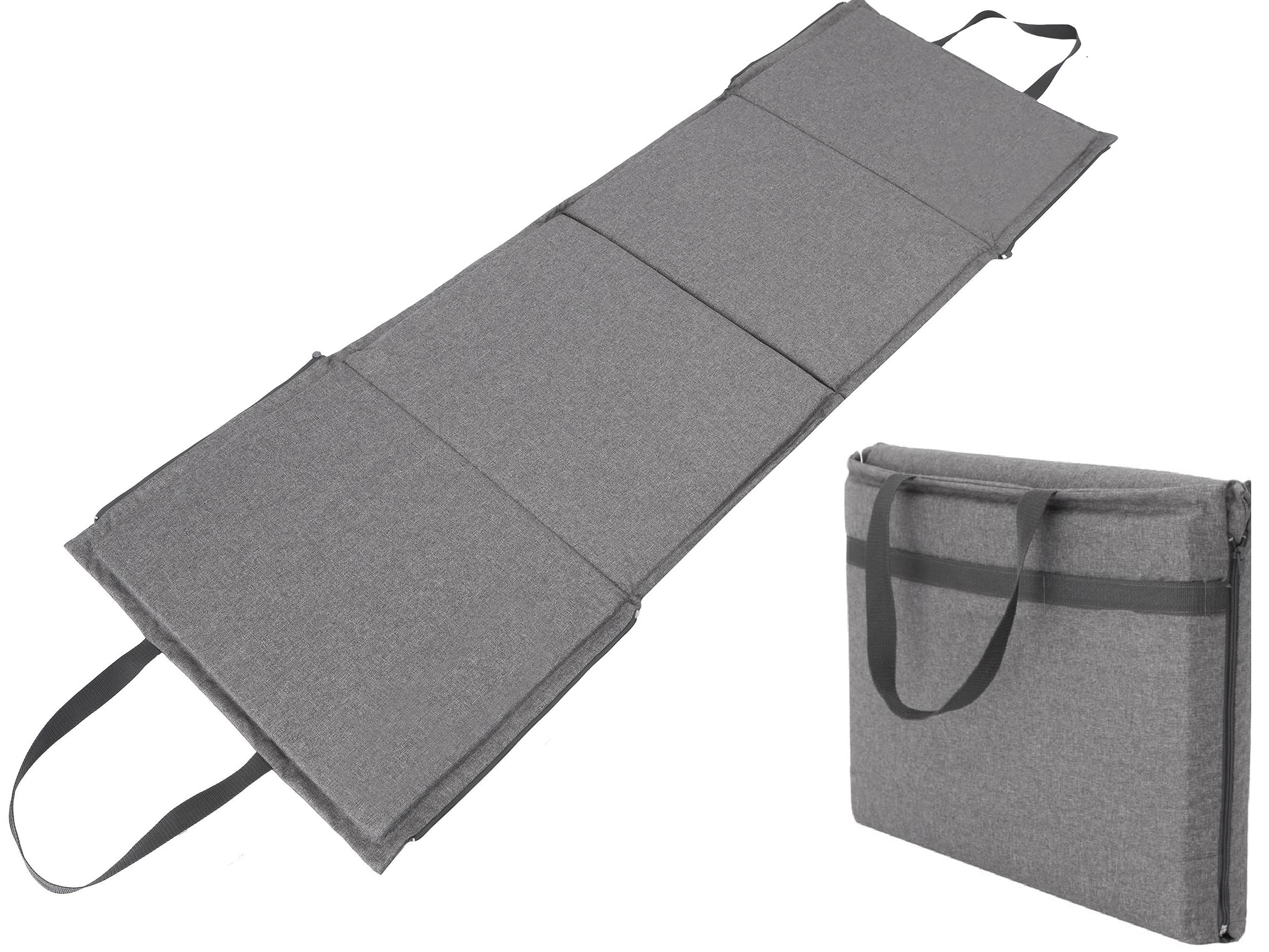 PillowPrim Tappetino da spiaggia, per gli appassionati di attività all'aperto e del campeggio, comodo da sdraiare in giardino e in spiaggia, portatile e pieghevole, 2 in 1, 177 x 54 cm, grafite