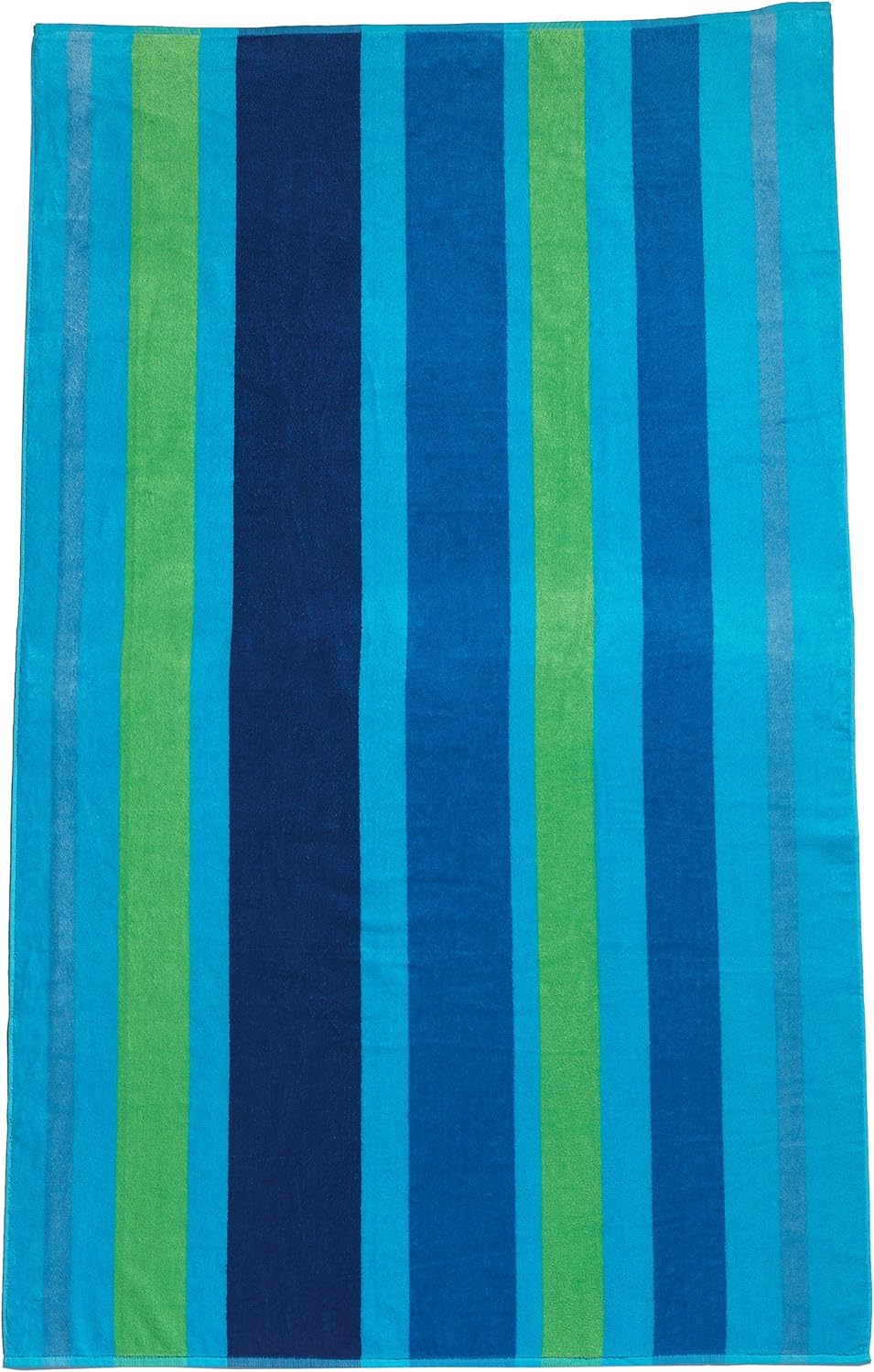 LA PLAGE Paradise Stripe Velour Jacquard Cotton Beach Towel