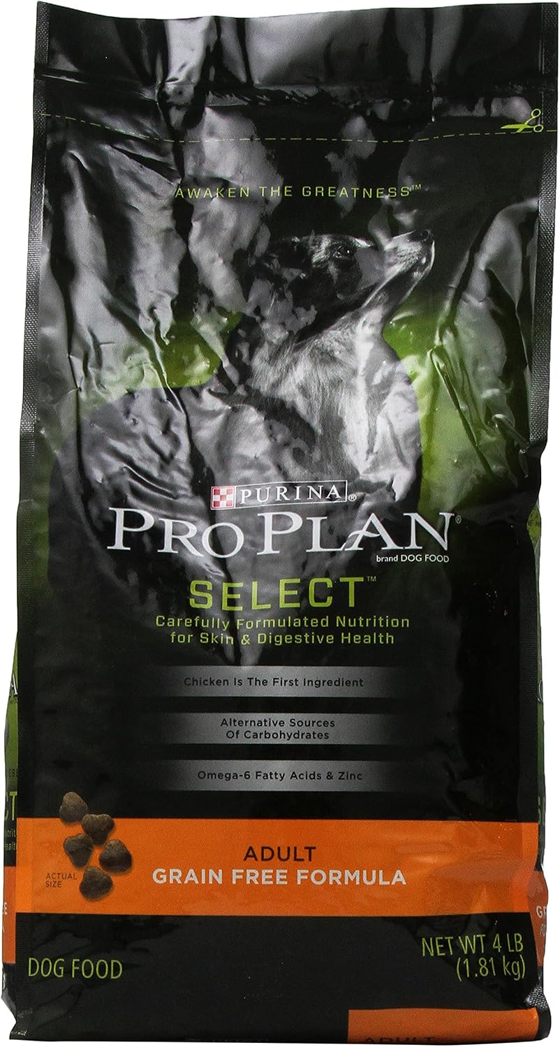 Purina Pro Plan Dry Dog Food, Select, Adult Grain Free Formula, 4-Pound Bag, Pack Of 1