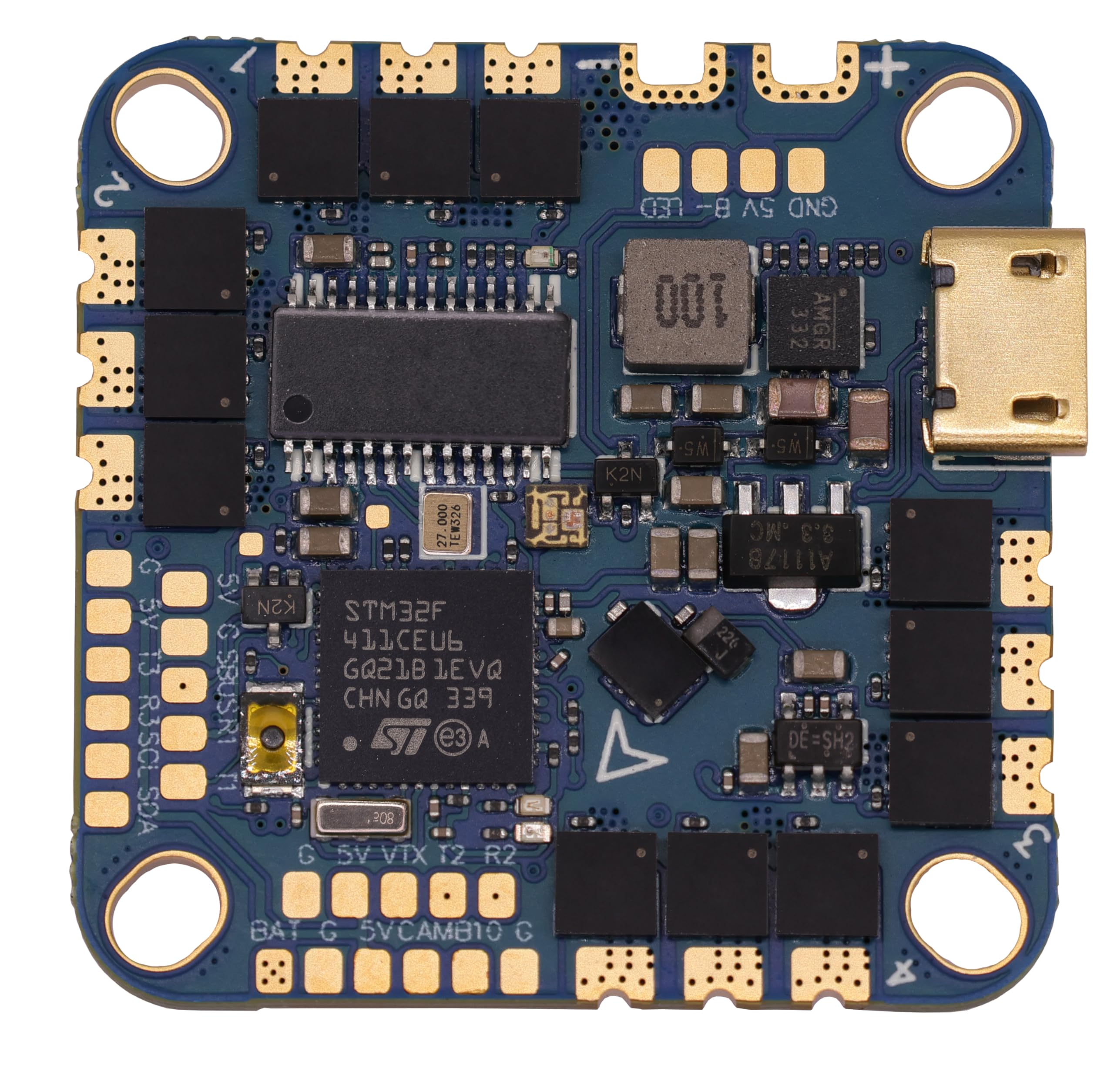 F722/F411 40A AIO Flight Controller 4 in 1 ESC Combo,BLHeli_S, 2-6S Lipo, Compatible with O4 Air Unit, for Tiny Whoop, Whoop FPV Drones, Quadcopter