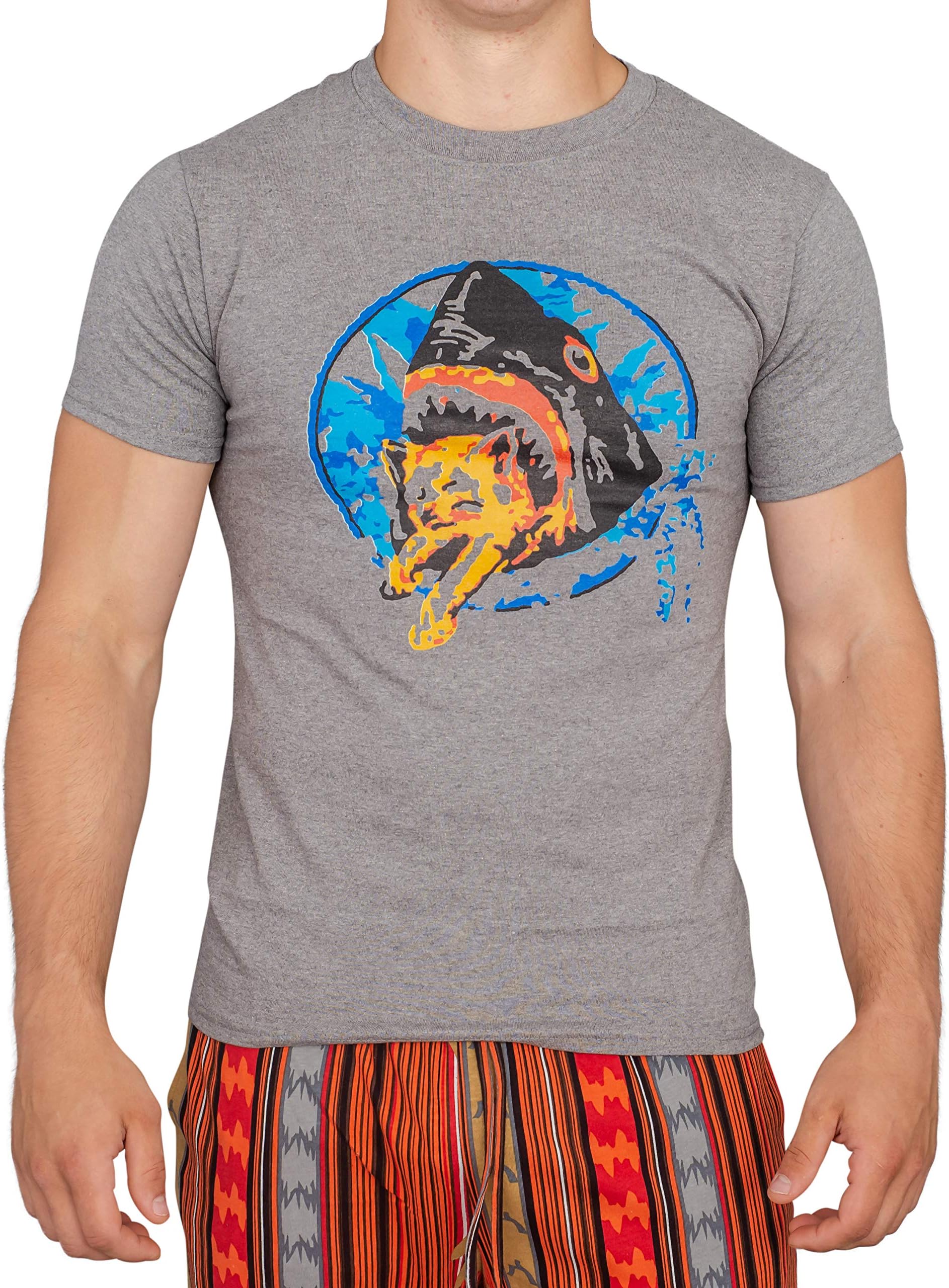 Pineapple Express Saul Silver Shark Eating Kitten Gray Adult T-Shirt Tee