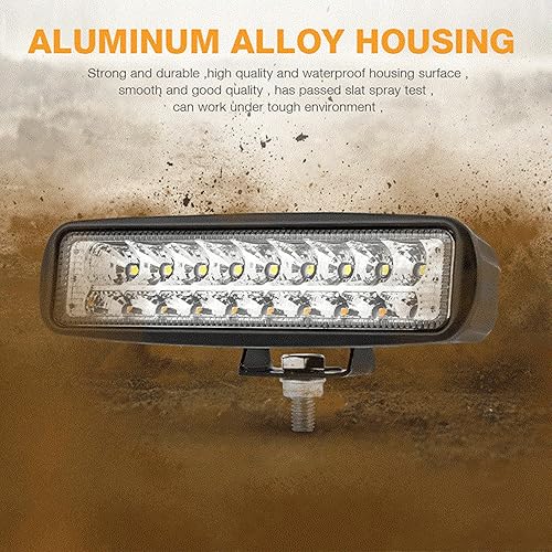 Miniatura 8 de ASEMI Paquete de 2 barras de luz de coche ámbar blanco de 6 pulgadas, 54 vatios, luces antiniebla todoterreno de triple fila, impermeable, haz