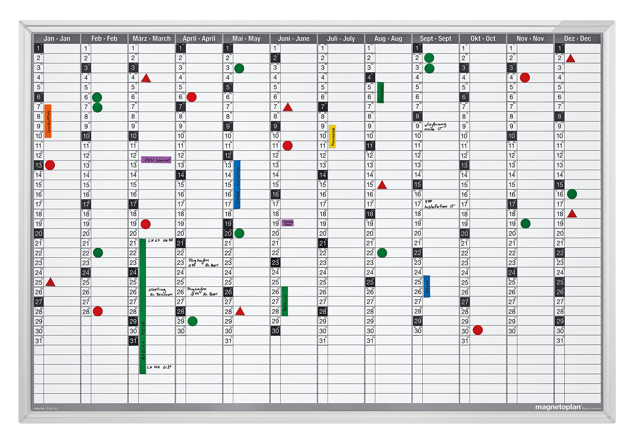 Agenda annuale Perm. Panoramica annuale tipo CC, agenda completa, 58 x 15 mm