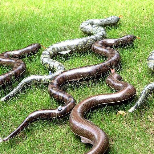 Miniatura 7 de AMOR PRESENT 5 serpientes inflables falsas, 39 pulgadas inflables de serpientes de piscina, animales para decoración de fiesta de reptiles en la