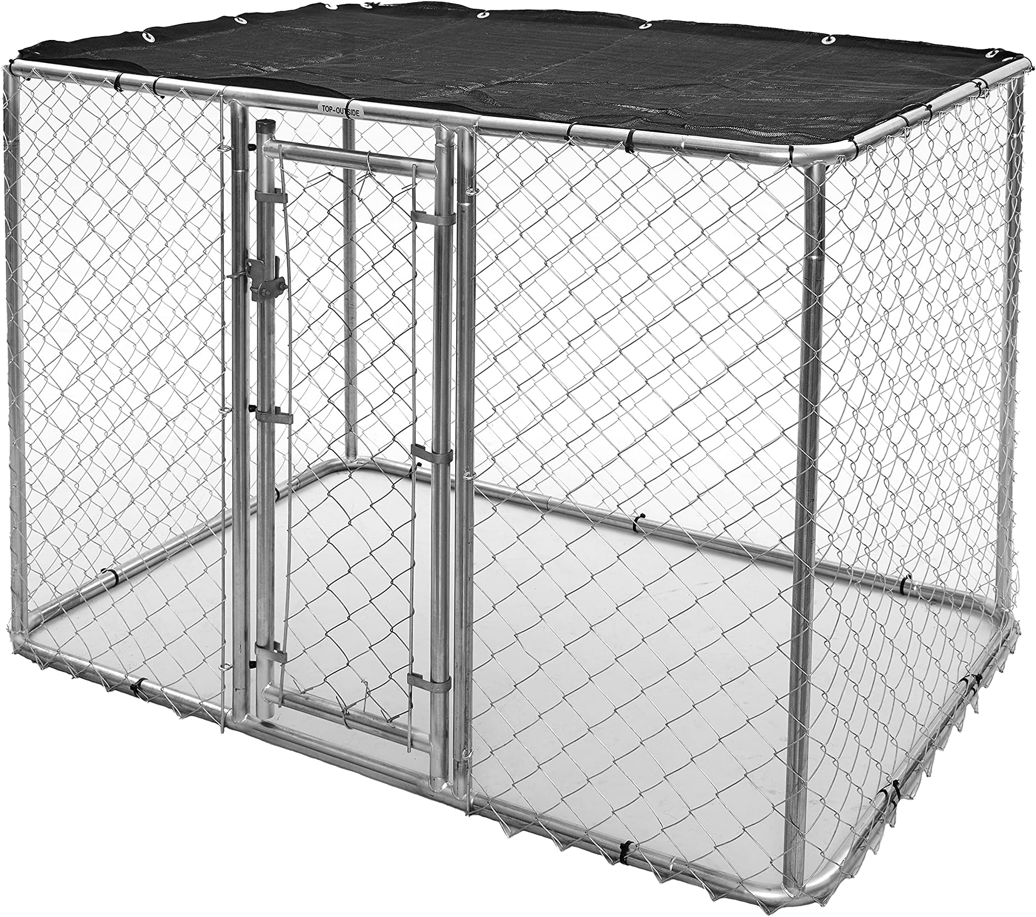 MidWest Homes For Pets Chain Link Portable Kennel with a Sunscreen, 6 by 4 by 4Feet