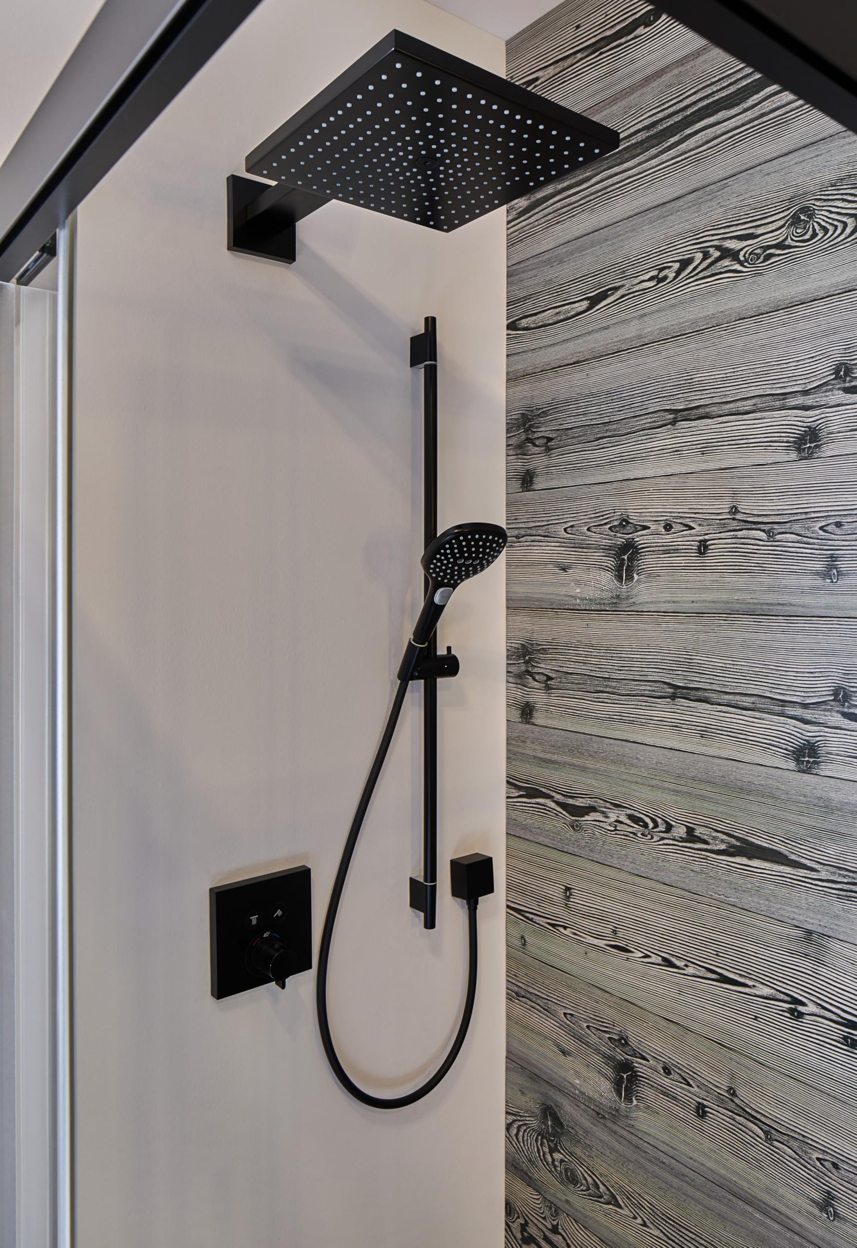 Hansgrohe Raindance E Rociador de ducha 300 1 tipo de chorro ducha mural, negro mate, 26238670