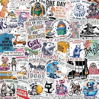 LAKOART 200PCS Funny Holographic Stickers for Adults - Waterproof Sarcastic Meme Vinyl Decals for Laptop, Phone, Water Bottle, No Repeats