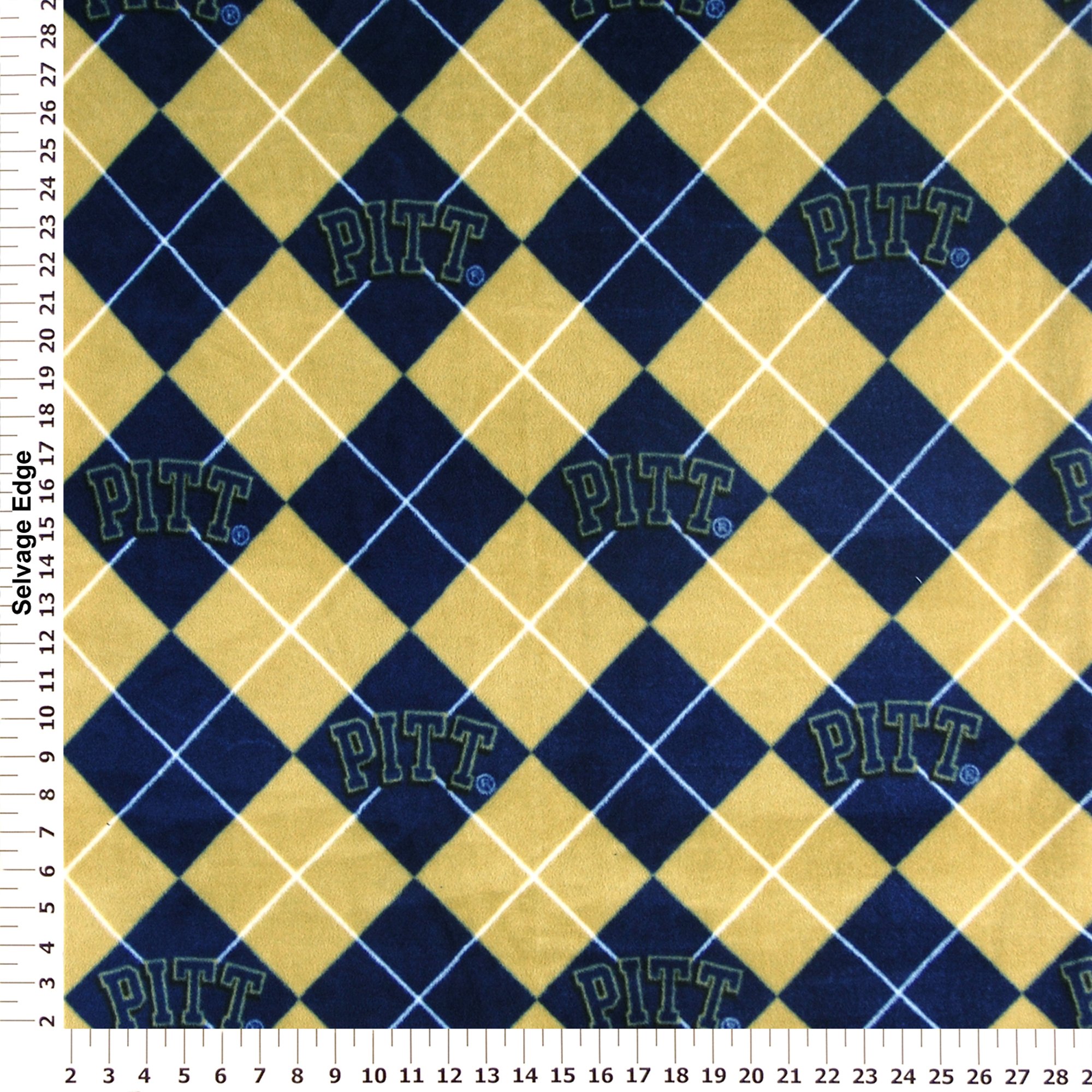 NCAA Fleece Fabric-Pittsburgh Argyle