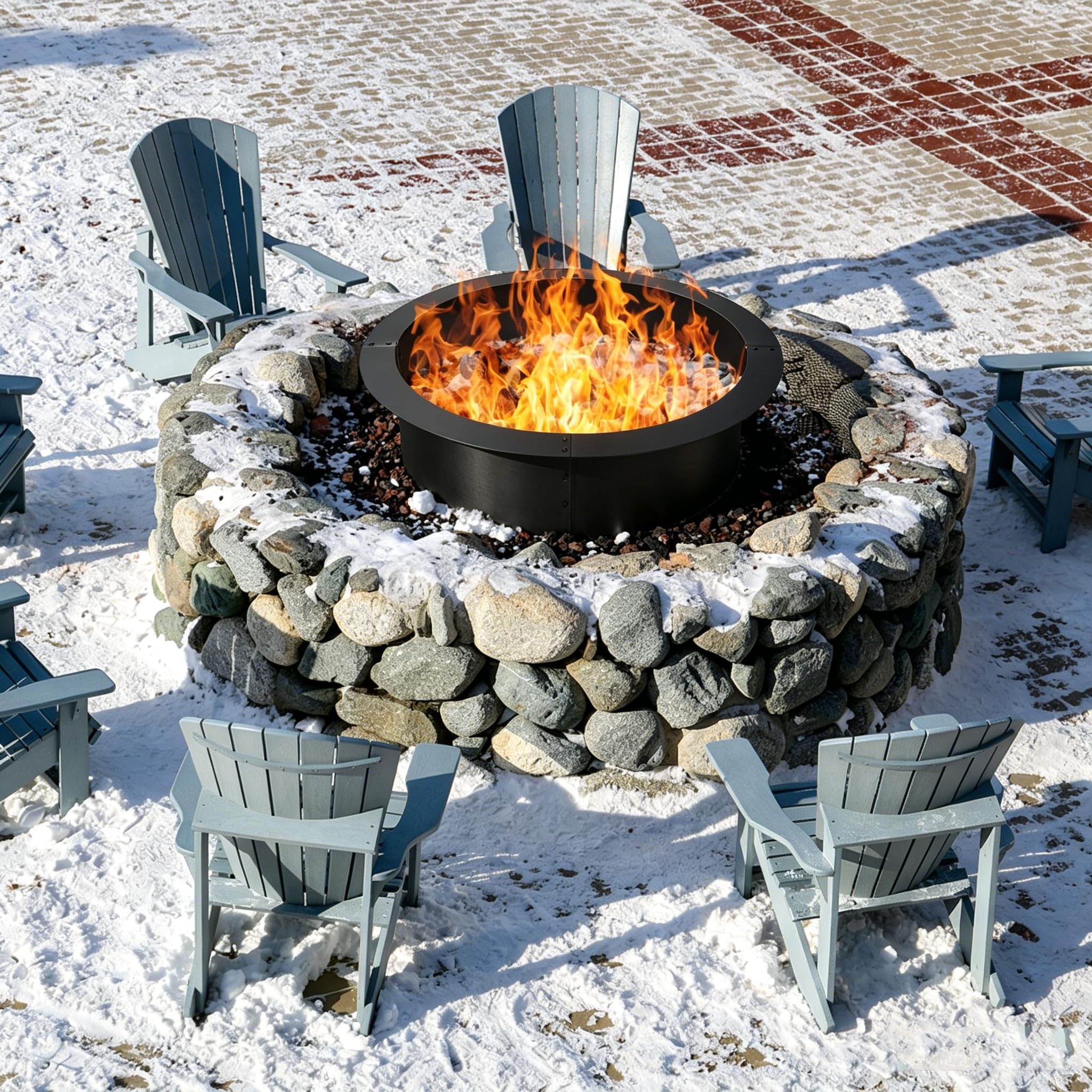 SOARS Anello per Braciere Diametro 930 mm/ID 765 mm, Altezza 255 mm | Braciere Rotondo, Acciaio al Carbonio Laminato a Caldo Rinforzato, da Giardino, Campeggio e Barbecue, Outdoor Fire Pit