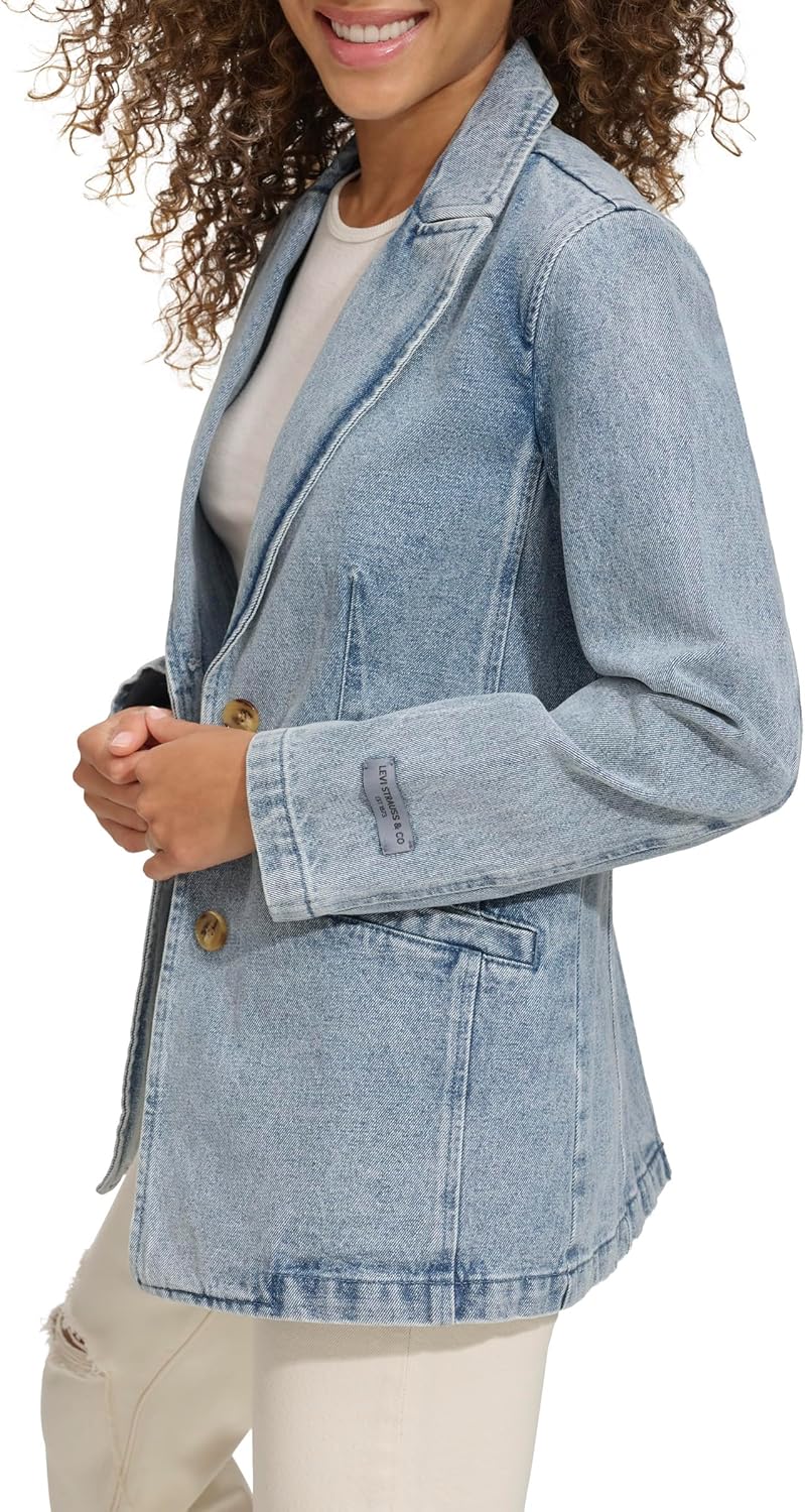 Levi's Womens Levi's Women's Denim Single Breasted Blazer - Image 3