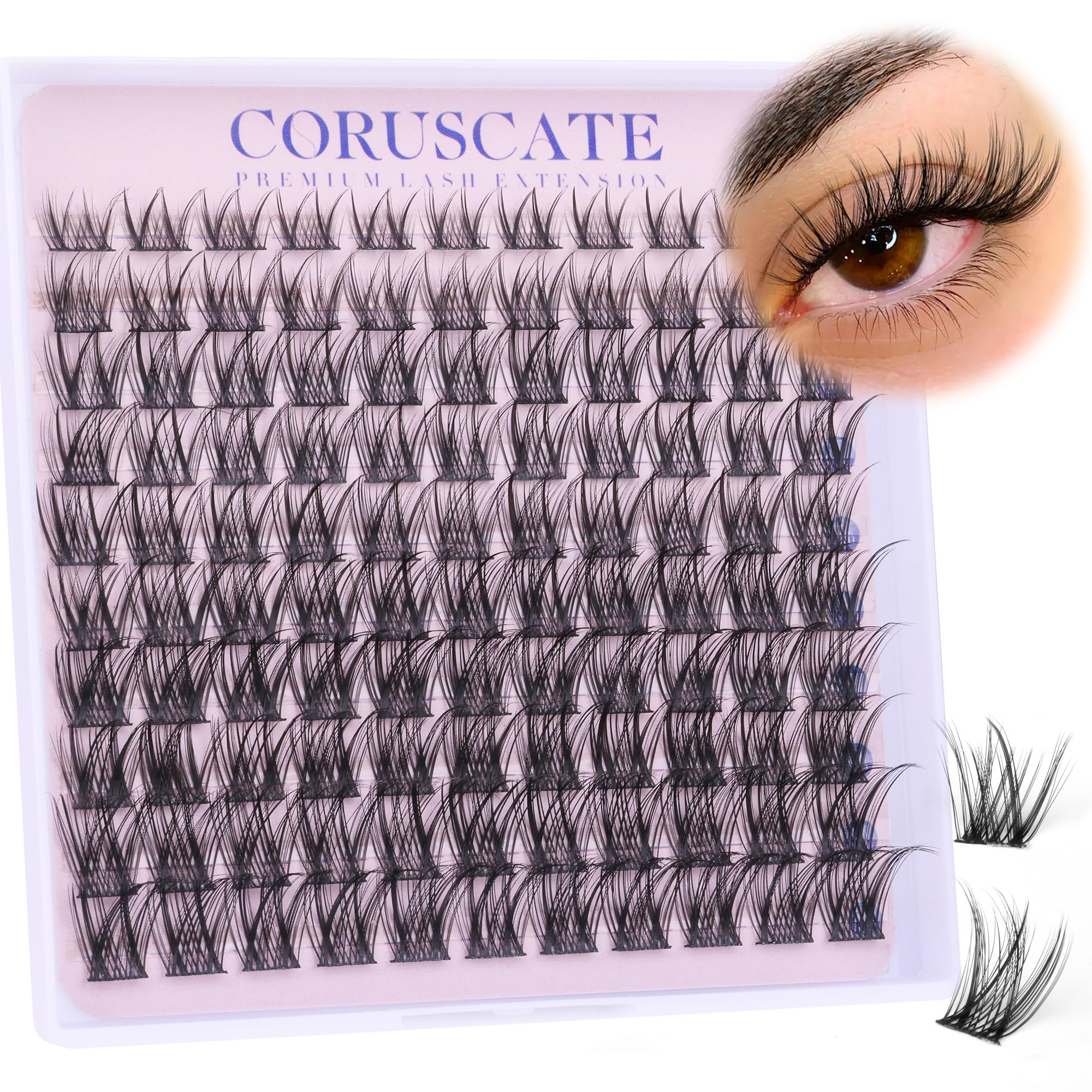 Lash Clusters Wispy Cluster Eyelash Extensionsz Natural Look Eyelash Clusters C Curl Lash Extension Soft Individual Lashes 3D Volume 8-16 mm Natural False Eyelashes by CORUSCATE