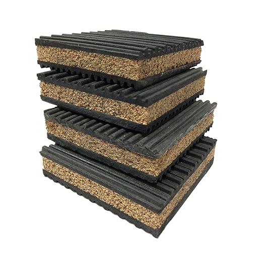 4 Pack Rubber/Cork Anti-Vibration Isolation Pads