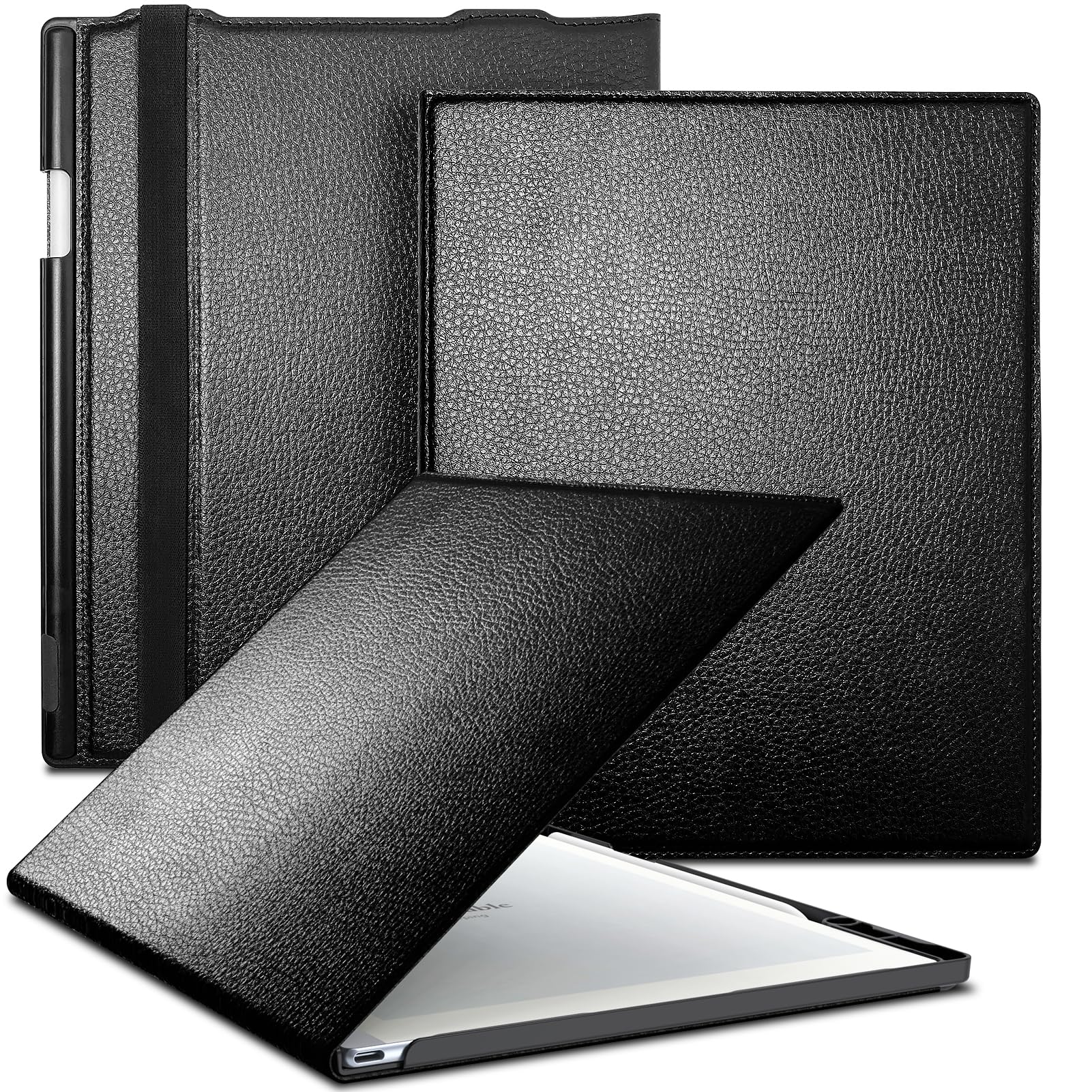E NET-CASE Case for Remarkable 2 Paper Tablet, Skin Touch Feeling Book Folio Cover with Built-in Pen Holder for Remarkable 2 Tablet 10.3" 2020 Released (Black)