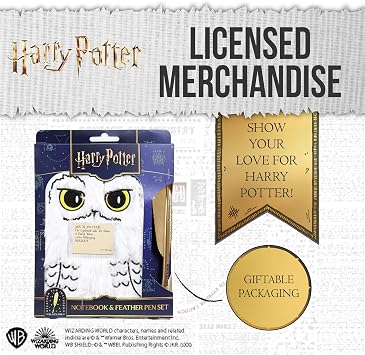 Blue Sky Studios Harry Potter Hedwig Plush Notebook & Feather Pen Set