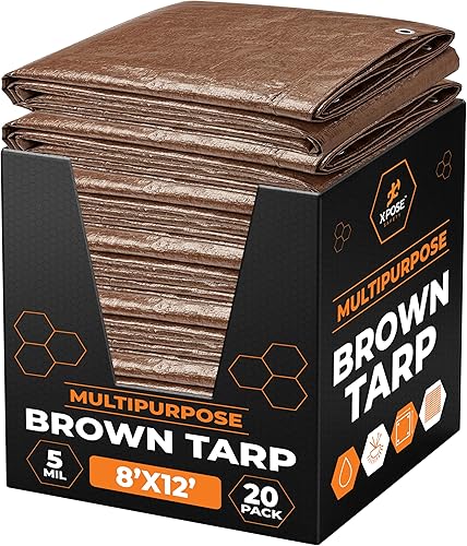 Miniatura 12 de Xpose Safety - Lona de polietileno ligera azul – Funda protectora multiusos, paño de goteo – duradero, impermeable, resistente a la intemperie