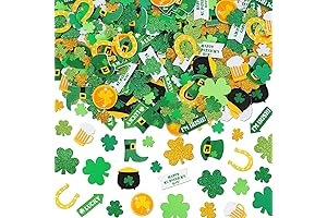 Whaline 365Pcs Pot of Gold Stickers St.Patrick's Day Glitter Shamrock Lucky Foam Decals