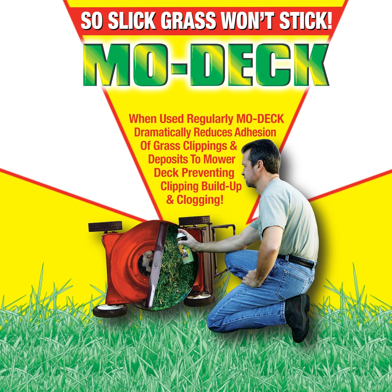 Mo Deck Lawn Mower A Nonstick Spray with Scraper Tool – Pressurized, Deters Grass & Clipping Buildup, Reduces Clumping, Protects Deck from Corrosion, Easy Metal-Safe Spray-On by Flyleaf PRO (11 oz.)