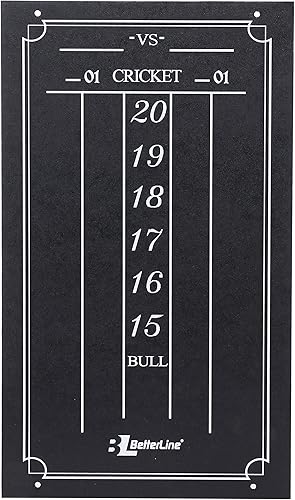 Miniatura 2 de BETTERLINE Pizarra profesional grande para juegos de críquet y 01 dardos  155 x 90in  Pizarra negra  Borrador y 2 piezas de tiza incluidas