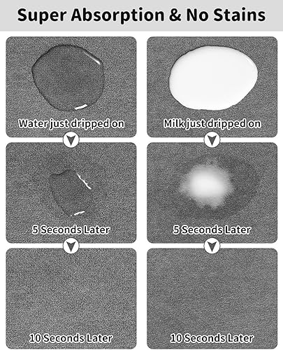 Miniatura 2 de Tapete de alimentación para mascotas (gris oscuro, 16"x24")
