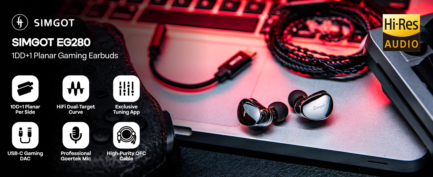 Amazon.com: Linsoul SIMGOT EG280 in Ear Monitor, 1DD+1 Planar HiFi