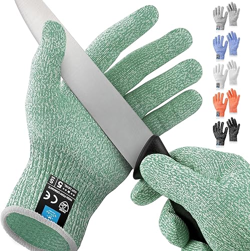 Zulay - Guantes resistentes a los cortes, protección de grado alimenticio nivel 5, cómodos guantes de corte de seguridad, guantes de trabajo