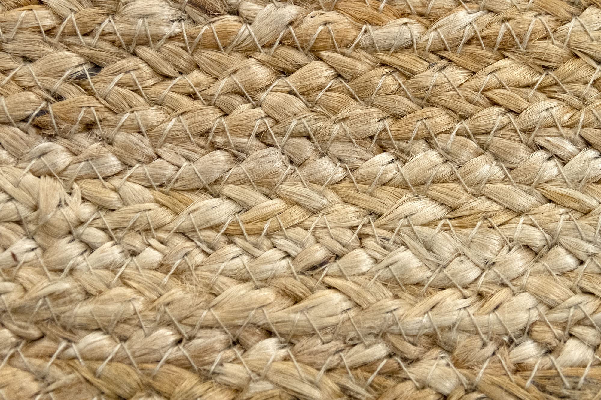 HAMID - Jute-Teppich Alhambra Oval Natural Color, 100% handgemachter Jutefaser-Teppich, für Wohnzimmer, Schlafzimmer, Dekoration, (70x140cm)