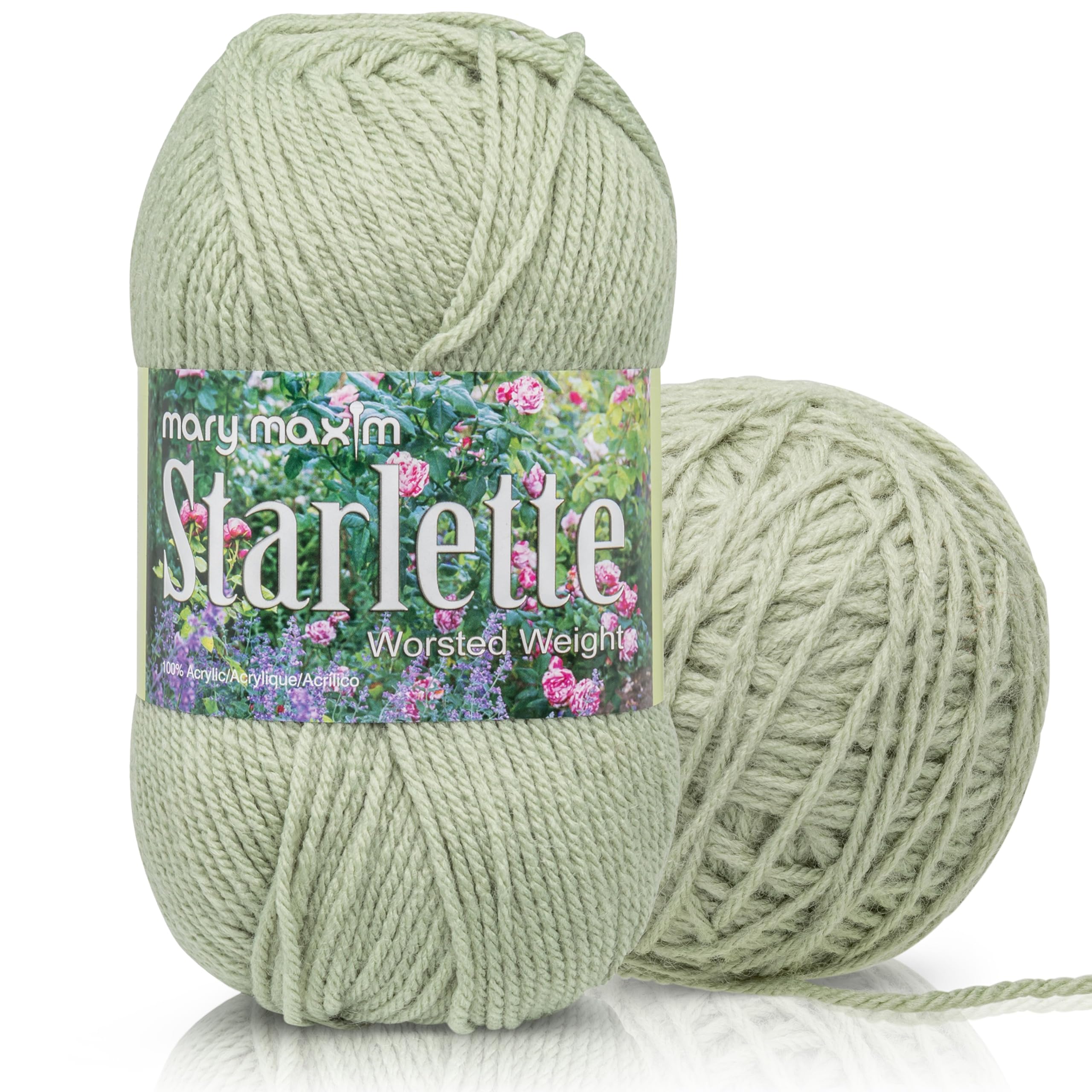 Amazon.com: Mary Maxim Starlette, Mid Green Yarn for Crocheting