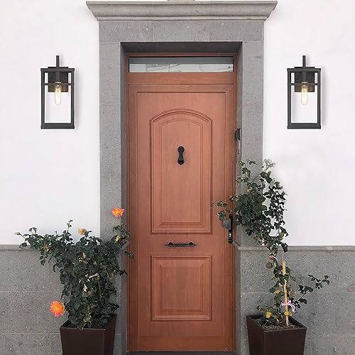 Miniatura 10 de Robert Stevenson Lighting Blake - Lámpara moderna de metal y cristal transparente para exteriores, color negro