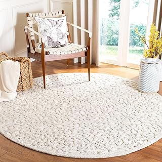 SAFAVIEH Trace Collection 6' Round Camel / Ivory TRC103E Handmade Premiu...