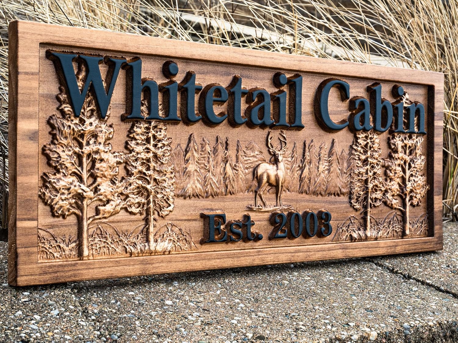 Custom Wood Sign | Deer Hunting Gifts | Cabin Tree Wood Decor | 3D Family Last Name Sign | Camper Decor | Fathers Day Hunting Gift