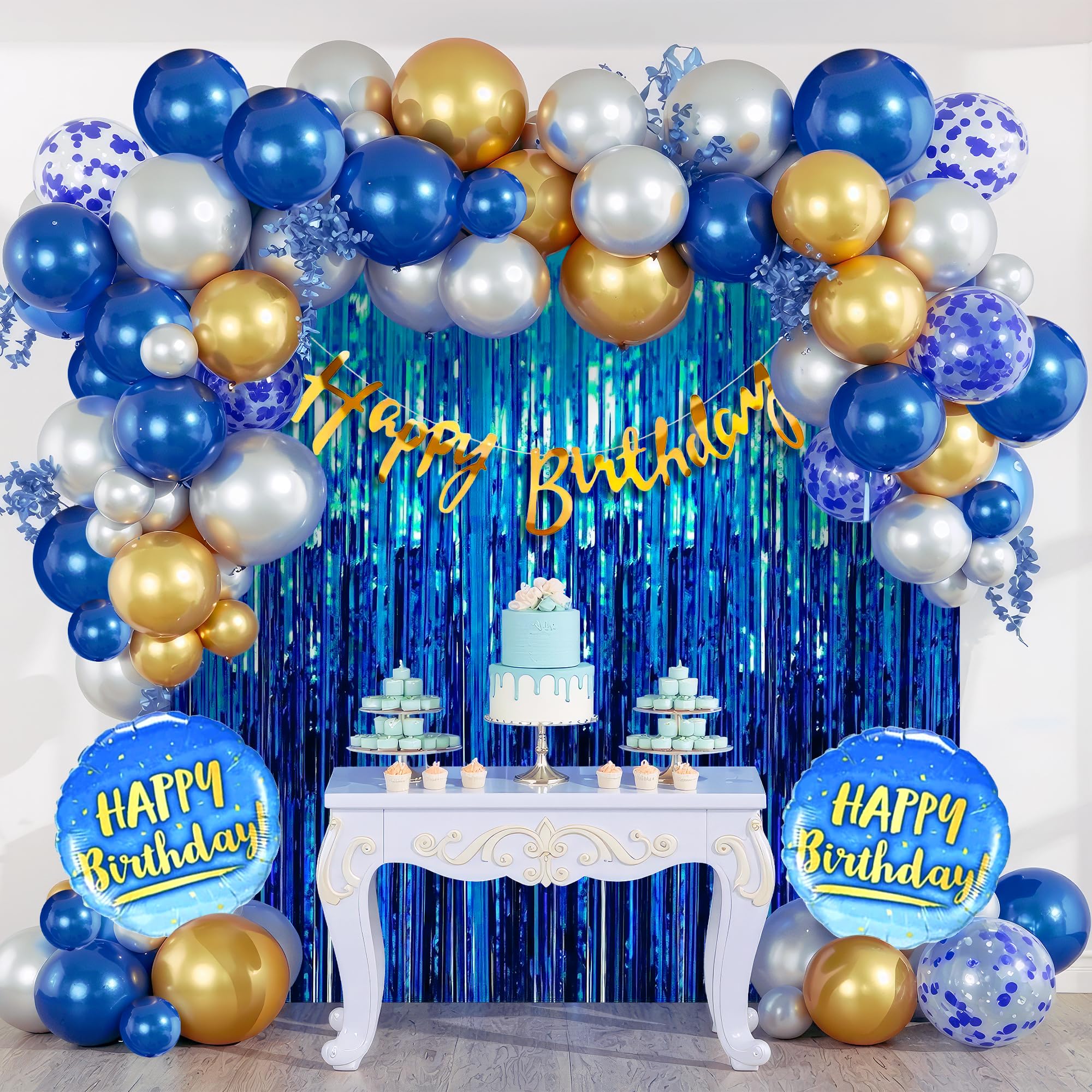 Party Propz Birthday Decoration Items - 44 Pcs, Happy Birthday Decorations For Boys | Birthday Decoration Items For Boy, Husband | Birthday Decoration Kit | Foil, Metallic, Birthday Banner(Cardstock)