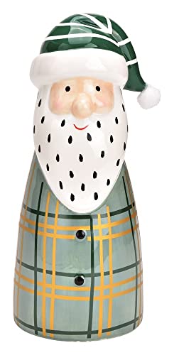 Miss Lovely Figura decorativa de Nicolás Papá Noel en verde, salvia, petróleo y oro, decoración moderna de Navidad, decoración de Navidad, decoración de invierno, regalo de temporada Cover