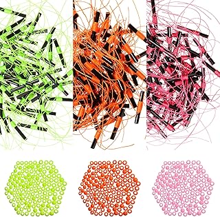 Sumind 300 Packs Bobber Stops for Fishing Floats with Plastic Beads Slip Bobber Stop for Saltwater or Freshwater Fishing l...
