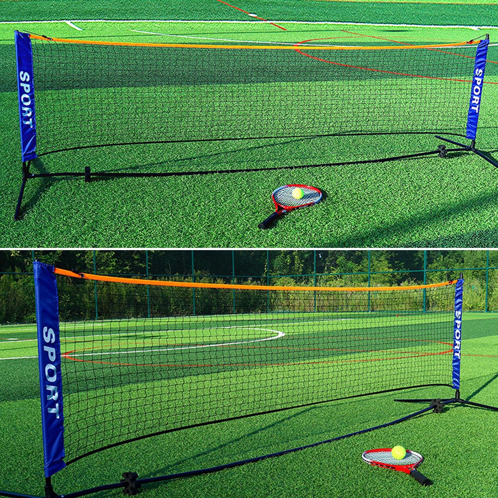 COSTWAY Rete Da Badminton Regolabile 310/420 Cm – Altezza Variabile, Inclusi 2 Volani E Borsa, Adatta Anche A Pallavolo E Pickleball, Facile Da Montare